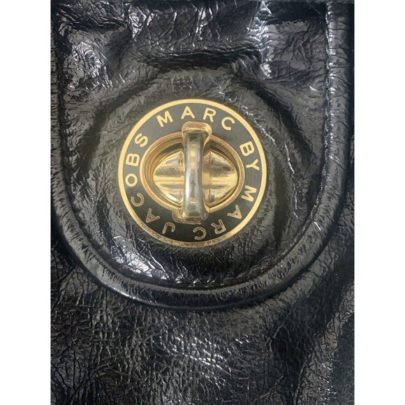 Marc Jacobs Black Cow Leather Two Way Zipper Shoulder Bag Purse Oversized. - Picture 9 of 16